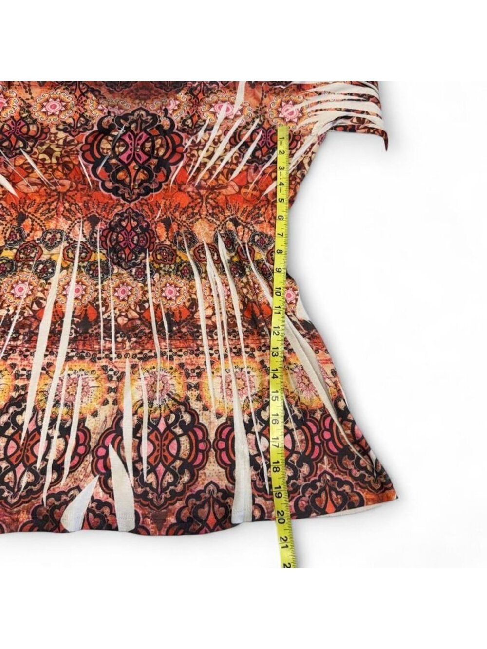 One World Floral Paisley Babydoll Blouse Top Women's Large Summer Boho Festival - Picture 6 of 7